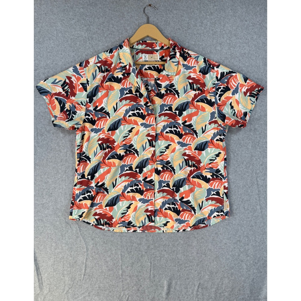 ExOfficio XL Shirt Insect Shield Tropical Leaf Ripstop Side Pocket